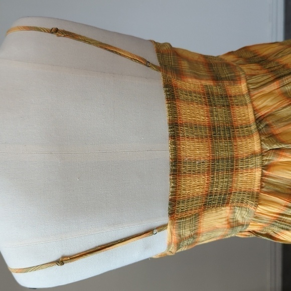 Urban Outfitters Plaid Sweetheart Neck Romper Yellow S punk summer beach boho - Picture 5 of 11